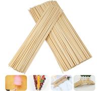 Tianyi-200 Pièces Baton Barbe À Papa 300mm X 3mm, Baguette En Bois Pour Guimauves, Fruits, Glaces - Tiges Rondes Alimentaires Pour Projets D'art Et D'artisanat