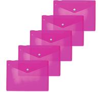 Tianyi-20058 Lot De 5 Pochettes À Documents A5 En Plastique Pour L'école, L'université, Le Bureau, Les Voyages