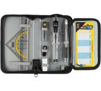 Tianyi-20066 - Compas En Étui, 11 Pièces, Avec Géodésiques, Règle, Mines De Rechange Pour Le Compas, Porte-Mine & Mines De Rechange, Emploi Du Temps, Gomme & Taille-Crayon