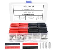 TIANYI-210 Pièces 4 Types Cosses Électriques a Sertir Bout à Bout Non Isolées, Terminaison de Sertissage de Câble de Virole Sans Soudure, Virole Câble Crimp Terminal, avec Gaine Thermorétractable