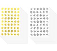 Tianyi-2160 Pièces/40 Feuilles Autocollants De Récompense, 1,3 Cm/0,5 Pouce Mini Étoile Gommettes Étiquettes Autocollantes Étoile Pour Enfants École Maison Bureau Et Bricolage (Or, Argent)