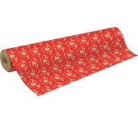 Tianyi-223814c - Une Bobine Papier Kraft Brut Recyclé - Dimensions : 50mx70 Cm - 70g - Motif : Sapins, Rennes, Frise Noël - Papier Recyclé, Idéal Pour Emballage Cadeaux, Diy, Loisirs Créatifs