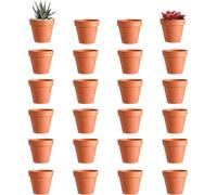 Tianyi-24 Pcs Terre Cuite Mini Pots De Plante, 3 X 3.5 Cm Pots De Fleurs Peinture Graffiti, Avec Trou De Vidange, Pour La Décoration