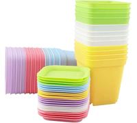TIANYI-24 Pièces 7cm Godet Semis Plastique,Pot Semis Couleur,Mini Pot de Fleur,Fleurs d'intérieur,Convient aux Semis, Plantes Succulentes et Petites Plantes
