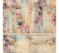 Tianyi-24 Pièces Scrapbooking Materiel 15*15cm Autocollants Vintage Papier De Décoratif Fournitures Scrapbooking Voyage Rétro Washi Sticker Kit Scrapbooking,Pour Cahier Artisanat Diy (Rose)