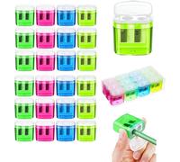Tianyi-24 Taille Crayon Avec Reservoir De 4 Couleurs,Taille Crayon Enfant Pour Stylos Épais Et Fins Avec Récipient,Taille-Crayons Pour Enfants Avec Boîte Pour École,Bureau À Domicile¿Fin¿