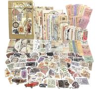 Tianyi-240pcs Autocollants Scrapbooking Vintage Papier De Scrapbooking Décoratif Fournitures De Scrapbooking Voyage Autocollant Rétro Washi Sticker Pour Bullet Journal Cahier Artisanat Diy Album Phot
