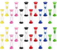 TIANYI-24PCS Horloge à Sable sablier Horloge à Sable colorée 30sec/1min /2mins/3mins/5mins/10mins pour Les Enfants Salle de Classe Jeu Maison Cuisine Bureau