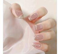 Tianyi-24pz Claret Brève Jeu D`Échecs Faux Amour Feuille De Perle Acrylique Faux Ongles Ongles Ongles Presse Pour Les Filles (B)