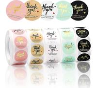 Tianyi-2500 Pièces Autocollants Etiquette De Remerciement, Autocollants Etiquette Merci Thank You Stickers, Ronds Stickers Étiquettes En Rouleau Thank You For Supporting My Small Business
