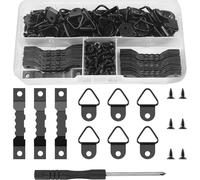TIANYI-251 Pièces Accroche Tableau Noir, Crochet Pour Cadre Photo Kit avec Tournevis et Vis, Attache Cadre Acier Inoxydable D Anneaux, Fixation Cadres pour Fixation Cadres Photos Miroirs ?uvres art