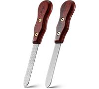 Tianyi-2pcs Lime A Ongles En Acier Inoxydable, Limes A Ongles Professionnelle En Métal Double Face Avec Poignée Antidérapante, Lime Ongles Professionnelle Avec Étui En Cuir - Nail File (Rouge)