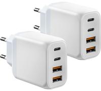 Tianyi-2x Chargeur Usb C Rapide, 40w 4-Porte Prise Usbc, Charge Usb-C Type C Rapide Prises Multiples Secteur Adaptateur Pour Lphone 16 15 14 13 Pro Max Lpad S Amsung S22 S23 S24 Plug Usbc Multi Fast
