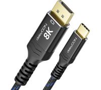 TIANYI-3,0m Câble 8K USB-C vers DisplayPort pour Moniteur (8K@60Hz / 4K@120hz) Adaptateur, Thunderbolt 3/4, pour iPhone 16,15 Pro Max, MacBook, iPad Pro/Air, Samsung Galaxy S25 S24, Notebook, Tablet