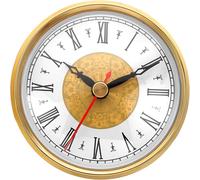 Tianyi-3.1"" 80mm Insert De Montre En Quartz, Mouvement Quartz Rond Miniature Horloge Mini Horloge À Chiffres Romains Convient Pour Trou De 75mm/3"" De Diamètre, Ton Or/Rouge, Style 18