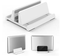 TIANYI-3-en-1 Support Vertical pour Ordinateur Portable - Klearlook Laptop Stand ABS Réglable, Support PC Portable Gain de placeBook/Tablettes Jusqu'à 17,3""-Blanc