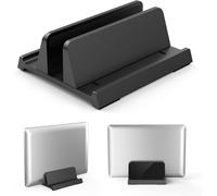 TIANYI-3-en-1 Support Vertical pour Ordinateur Portable - Klearlook Laptop Stand ABS Réglable, Support PC Portable Gain de Place pour MacBook/SurfaceChrome Book/Tablettes Jusqu'à 17,3""- Noir