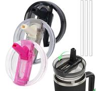 TIANYI-3 Pièces Couvercle Cup Etanche,Cup Accessoires,40 Oz Tumbler Flip Straw,Cup Couvercle Remplacement,Reusable Tumbler Accessory Avec 3 Pièces Paille