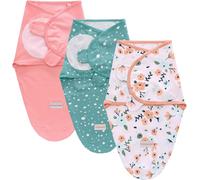 Tianyi-3 Pièces Couverture D'emmaillotage Gigoteuse Sac De Couchage Lange Pour Bébé Naissance Nourrisson Nouveau-Né De 0-6mois En 100% Coton