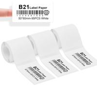 TIANYI-3 Rouleaux d'étiquettes pour imprimante d'étiquettes B21/B1/B3S blanc 50x80mm, étiquettes thermiques auto-adhésives imperméables pour la maison, le bureau, l'école, le commerce et l'étiquetage