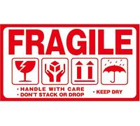 Tianyi-300 Autocollants Fragile Avec Inscription En Anglais This Way Up Handle With Care Autocollants Grande Taille 15 X 9 Cm White-Red Étiquette 300 Par Rouleau