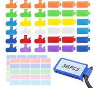 Tianyi-36 Pièces Étiquette Cable, Multicolores Inscriptibles, Avec Etiquette Autocollante, Convient Pour Le Marquage Et La Gestion Des Câbles Et Des Clés (Rectangulaire + Ovale)
