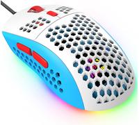 TIANYI-383 Pro Souris de Jeu Filaire Ultra légère, Coque en nid d'abeille, 6 Souris rétroéclairées RVB, 6 DPI réglables 6400, modèle Optique USB Aerox pour Win10/XP/Xbox/PS4/PS5/Mac/HP/Acer