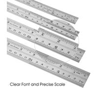 Tianyi-3pcs Règle En Acier Inoxydable Stainless Steel Ruler Règle De Bureau Outil De Mesure 30cm 20cm 15cm Metal Rulers Kit (3 X Ruler)