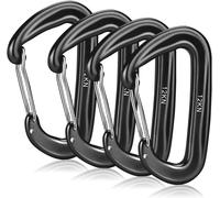 Tianyi-4 Große Karabinerhaken, 12 Kn (1200 Kg), Schwarze Aluminium-Karabinerhaken, Geeignet Für Hundeleinen, Hängematten, Schaukeln, Wandern, Camping, Nicht Zum Klettern