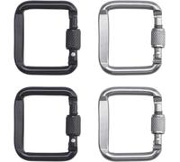 Tianyi-4 Pcs Mousqueton, Mousqueton Aluminium, Mousqueton Escalade Avec Bouchon À Vis, Pour L'extérieur, Camping, Randonnée, Voyages, Pêche, Sac Dos(Argent, Noir)