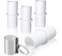 TIANYI-4 Pièces Adaptateur Tuyau Piscine, Raccord Tuyau Piscine avec 8 Colliers de Serrage, Adaptateur de Tuyau Double Ø 32 mm vers 38 mm, raccordement pour tuyaux de piscine, pour Piscines, Jardins