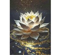 Tianyi-40 X 50 Cm Diamond Painting Fleur De Lotus 5d Diamant Peinture Lotus Diamond Painting Fleurs Lotus Mosaïque Diamant Peinture Art Broderie Point De Croix Images Cadeau Décoration Murale