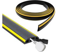 TIANYI-400 cm PVC Souple Goulotte Passe Cable Sol, Gaine Protege Cache Cable Electrique Noir et Jaune, Conduit Passage Plancher Facile à Couper et à Installer, pour Bureau, Atelier, Entrepôt, Concert