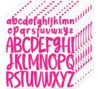 Tianyi-416pcs 8 Feuilles Autocollants Lettres, 2,5cm 5cm Majuscules Et Minuscules Autocollant Alphabet Lettres Adhésives En Vinyle Pour Scrapbooking Fenêtre Affiche (Rose Rouge)