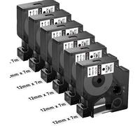 TIANYI-45013 Ruban 12mm x 7m Compatible pour Dymo D1 Ruban 12mm x 7m 45013 A45013 S0720530 Noir sur Blanc, Recharge pour Dymo LabelManager 160 210D 280 360D 420P 640CB 100 120 150 200