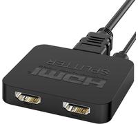 TIANYI-4K HDMI Répartiteur 1 Entrée 2 Sortie, avec Câble HDMI et Câble USB-Micro pour TV PS4 Xbox Séparateur D'entrée HDMI pour 4K, Full HD 1080P et Vidéo 3D, pour Double Moniteur Duplicate/Mirror On