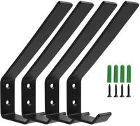 TIANYI-4pcs crochet porte manteau patere murale individuel pour panneau acoustique coat hooks,Double Crochet pour Panneaux Acoustiques Muraux, Patère Métallique Robuste avec Fixation à Vis