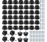 TIANYI-50 Ensembles Black Cutting Board Ensemble de Repose - Pieds en Caoutchouc Comprenant 50pcs antidérapants en Caoutchouc et 55pcs vis en Acier Inoxydable