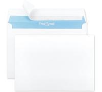 Tianyi-50 Enveloppes Commerciales Blanches C6 114 X 162 Mm 90g Enveloppes Postales Adhésives Avec Impression Intérieure Bleue Sans Fenêtre Enveloppe Blanche Pour Bureau Lettres Factures Documents