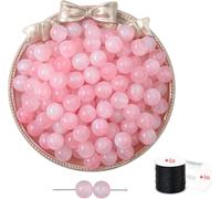 Tianyi-50 Rondes Perles Pour Braceletoeil Collier Perle Pierre Naturelle Pour Bijoux ¿Rose Scintillant 10mm¿