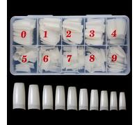 Tianyi-500 Pcs Tips D¿Ongle En Acrylique Transparent,Couverture Demi Faux Ongles Tips,Faux Ongles Capsules French Naturel Acrylique Tips Art Pointu Ongles Ongles Français (Blanc, 24 * 9 * 3.5)