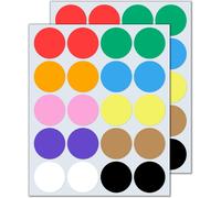 Tianyi-500 Pieces, 50mm - Grosses Gommettes Autocollantes Rondes, Grande Gomettes - 10 Couleurs