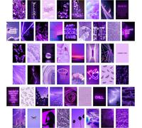 Tianyi-50p Images Esthétiques Violettes Pour Collage Mural, Ensemble D'impression De Collage Au Néon, Décoration De Chambre Euphorie Pour Filles, Impressions D'art Mural Pour Chambre, Affichage De Ph