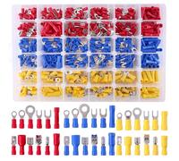 TIANYI-540pcs 22-16 / 16-14 / 12-10 Gauge Mixed Quick Disconnect Electrical Insulated Butt Bullet Spade Fork Ring Solderless Crimp Terminals Connectors Assortment Kit by
