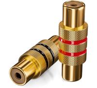 TIANYI-6 Pièces Coupleur RCA en Set 3X Noir 3X Rouge Adaptateur Audio Vidéo RCA Femelle à RCA Femelle 2X RCA Femelle Connecteur