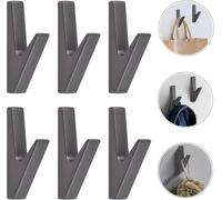 TIANYI-6 Pièces Perle noir Crochets Muraux Patère Équipé de Vis de Montage Crochets Porte Serviette Salle de Bain Accroche Torchon Cuisine