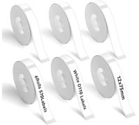 Tianyi-6 Rouleaux D'étiquettes, Autocollantes Etiquette Pour D110 D11 D101 H1s,12x75mm, Blanc