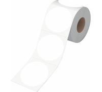 Tianyi-600 Autocollants D'inventaire Ronds Blancs, Étiquettes De Codage Couleur À Pois Circulaires Avec Ligne De Perforation Dans Un Rouleau (5 Cm De Diamètre)