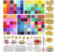 Tianyi-60693 Pièces Perles Pour Bracelet, 120 Couleurs 2mm Perles Pour Bijoux Perles De Rocaille, Kit Bracelet Avec 300pcs Perles Lettres & Souriantes Perles Pour Diy Fabrication De Bijoux Bracelets