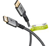 TIANYI-65264 Câble Displayport 1.4 / Résolution jusqu'à 8K@60Hz (UHD) / 32,4 Gbit/s pour réduire les erreurs de transmission/Gaming & Video Streaming/Gris / 1m